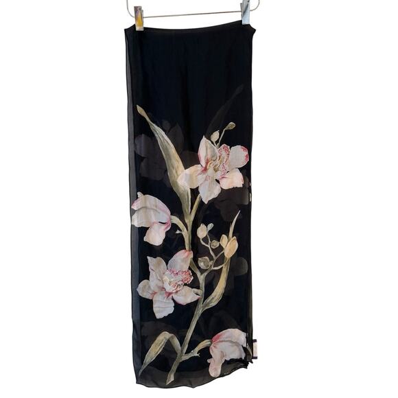 Ralph Lauren Purple Label Rectangular Silk Chiffon Scarf Classic Lilly Print - Picture 1 of 11